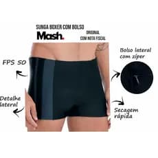 Sunga Boxer Mash praia piscina natação com bolso lateral