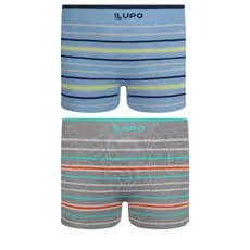 Kit 2 Cuecas Lupo Boxer kids infantil sem costuras confortável