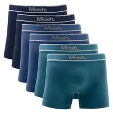 Kit 6 Cuecas Mash Boxer Sem Costura Box Microfibra