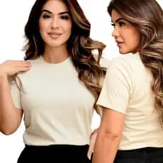 T-SHIRT GOLA O FEMININA BASIC 100% ALGODÃO LISA