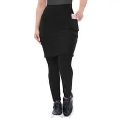 Calça Saia Fitness Moda Evangélica C/ Bolso Cristã Cós Alto
