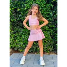 Roupa de Treino Infantil Menina Feminina Kids Ginastica Cintura Alta Fitness