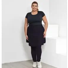 Calça Saia Fitness Plus Size Moda Evangélica G1 G2