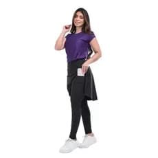 Calça Saia Fitness Moda Evangélica Com Bolso Treinos Moda Modesta Cristã
