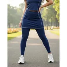 Calça Saia Legging Com Bolso Esportiva Moda Evangélica Fitness Academia Caminhada
