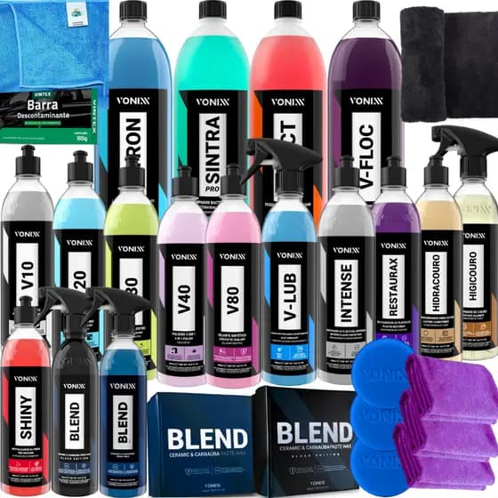 Kit Produtos Automotivos Limpeza Profissional Premium Original Vonixx