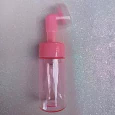 Frasco Espumador Pump Rosa Com Escova De Silicone Para Limpeza Facial 100ml