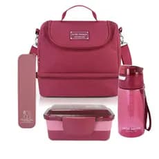 kit Bolsa Térmica Com Divisória Pote Marmita Colorido