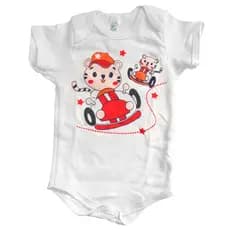 Body Infantil Estampado Para Bebê Manga Curta