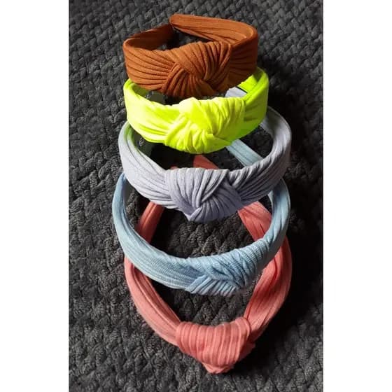 Tiara Nó Tecido Canelado Kit 4 Unidades Queridinhas das Blogueiras Tendências da Moda Primavera, Verão, Outono e Inverno
