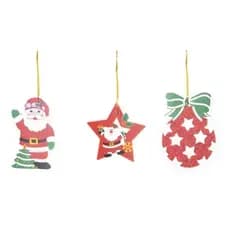 Enfeites De Natal Decorar Árvore Dupla Face Painel Kit C/ 3