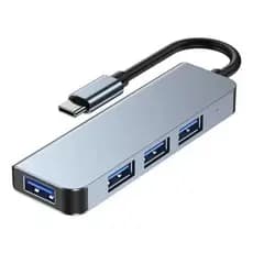 Adaptador HUB Entrada Tipo-C Saídas USB-A, 3 USB 2.0 e 1 USB 3.0,