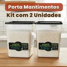 Potes Hermético 8 Litros para  Mantimentos Cozinha  Resistente 2 Peças Tampa Resistente 100% Vedação