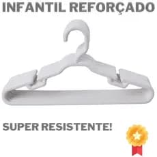 Kit 50 Cabide Infantil Reforçado Branco 8mm