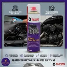 Kit Spray Verniz para Motor de Carros/Motos 300ml Silicones Paulista