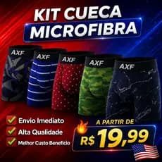 Kit Com 10 Cuecas Boxer Microfibra