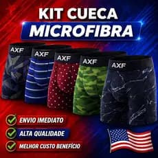 Kit com 5,10 Cuecas Microfibra Boxer