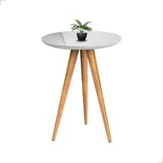 Mesas De Apoio 72cm Estilo Retrô Vintage Redonda Com Pés Palito Decoração Sala
