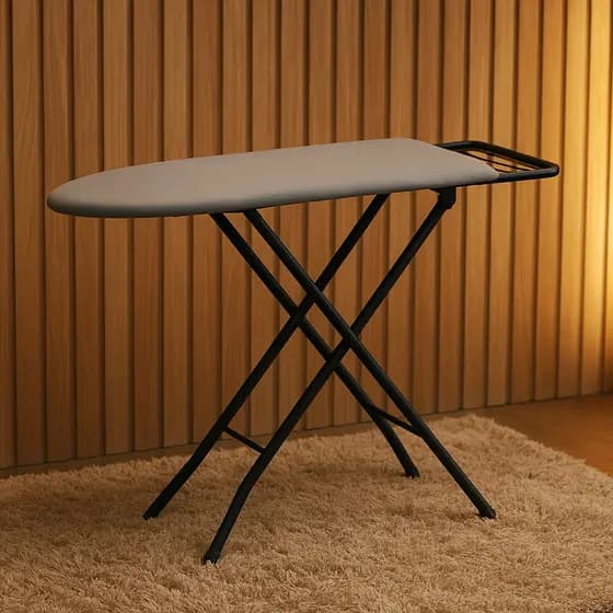 Tabua Mesa De Passar Roupa Com Suporte Porta Ferro Extra Forte 3 Medidas De Regulagem Resistente