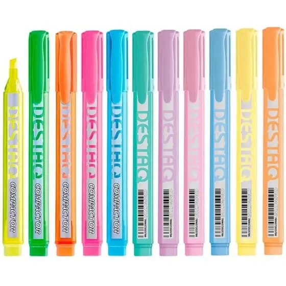 Marca Texto Destaq Compactor Neon & Pastel