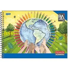 Caderno de Desenho 48 Folhas Jandaia Capa Dura Cartografia