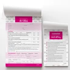 Ficha Anamnese de Cílios + Cuidados com o Lash Lifting Blocos com 100 folhas cada