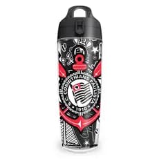 Squeeze Corinthians Garrafa Oficial Licenciada, copo com tampa 600 ml resistente, futebol
