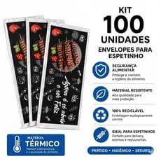 Embalagens Termicas Para Delivery De Espetinho 100 Unidades