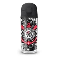 Garrafinha infantil do Corinthians Produto Oficial 270ml - Com Canudo de Silicone