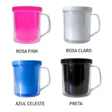 10 Canecas Acrílica Porta Foto 14 Cores Disponíveis