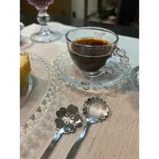Jogo 4 Colheres Flor para Café Açúcar Chá Livon - Mesa Posta