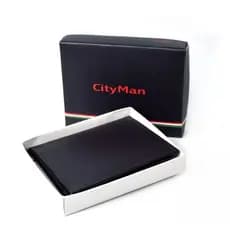 Carteira Porta Cartão Slim Modelo L Couro City Man