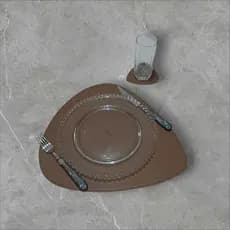 Jogo Americano Souplat Modelo Premium Impermeável Com Costura Em Volta Dupla Camada Kit Com 6