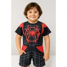 Fantasia infantil menino com Mascara, Heroi Homem Aranha (Miles Morales) Festa, Aniversário