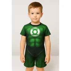 Fantasia infantil menino com Mascara Herói Lanterna Verde – Festa, Aniversário, Halloween