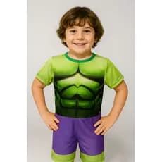 Fantasia infantil menino com Mascara Herói Hulk – Festa, Aniversário, Halloween