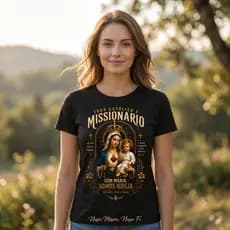 Camiseta Católica Missionarios Com Cristo Igreja Algodão Premium DTF