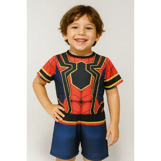 Fantasia infantil menino com Mascara Herói Homem Aranha – Festa, Aniversário, Halloween