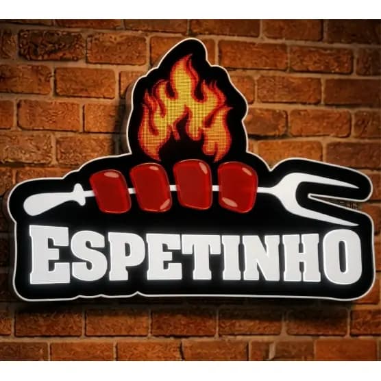 Placa Luminoso Espetinho Letreiro 54x27 A Prova D Agua Bar Churrasco