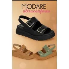 sandalia papete feminina plataforma modare ultra conforto tratorada ortopedica original