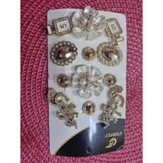 kit pins dourados com perolas luxo sapato/babuche com botao adaptador
