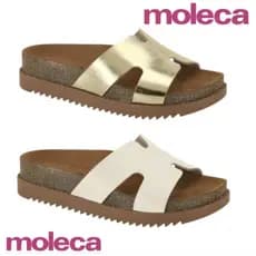 sandalia papete moleca  H flat feminina birken acompanha brinde