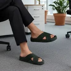 Slide Feminino Melflex com Tiras Cruzadas Confortável Leve Ideal para o Uso Diário