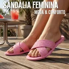 Sandália Feminina Baixa Confortável Mel M Lover Rasteirinha Estilosa Para Trabalhar Dia a Dia