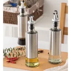 Garrafa de Azeite Em Vidro Aço Inox Com Medidor 300ml PO001