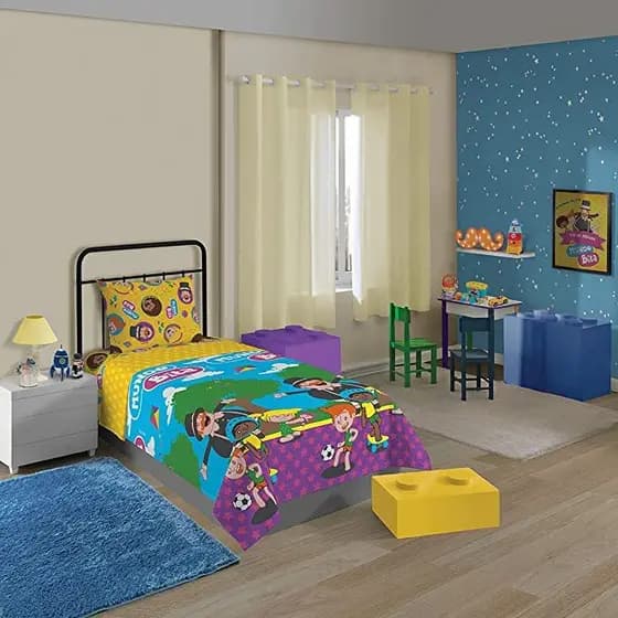 Edredom Dupla Face Microfibra Mundo Bita Infantil Com 1 peça Lepper