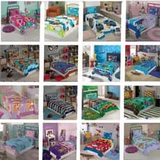 Jogo de cama personagens 3 peças (sobrelençol, lençol de elástico e fronha) 100% poliester Lepper