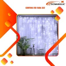 Cortina LED 3x2m USB com 8 funções 200 LEDs  Para Decoração Natal com Controle YL