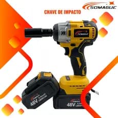 Parafusadeira Furadeira e Chave De Impacto Sem Fio 48v 2 Baterias Bivolt
