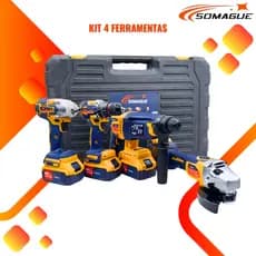 Kit Ferramentas Elétricas 4 Em 1 Com Maleta + 4 Bateria 48v
